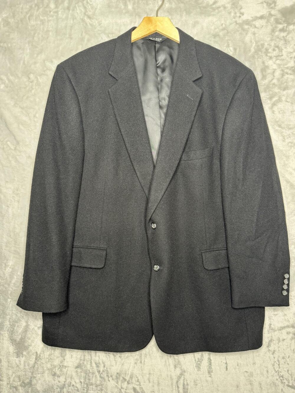 Jos A Bank Blazer Mens 50 Long Black Camel Hair Sport Coat Suit Jacket Classic